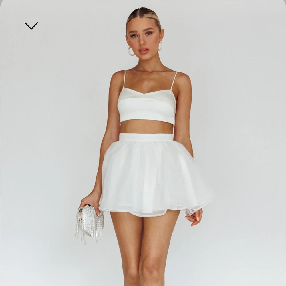 Karrie Layered Ballet Mini Skirt White, L - Picture 1 of 8